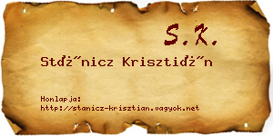 Stánicz Krisztián névjegykártya