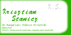 krisztian stanicz business card